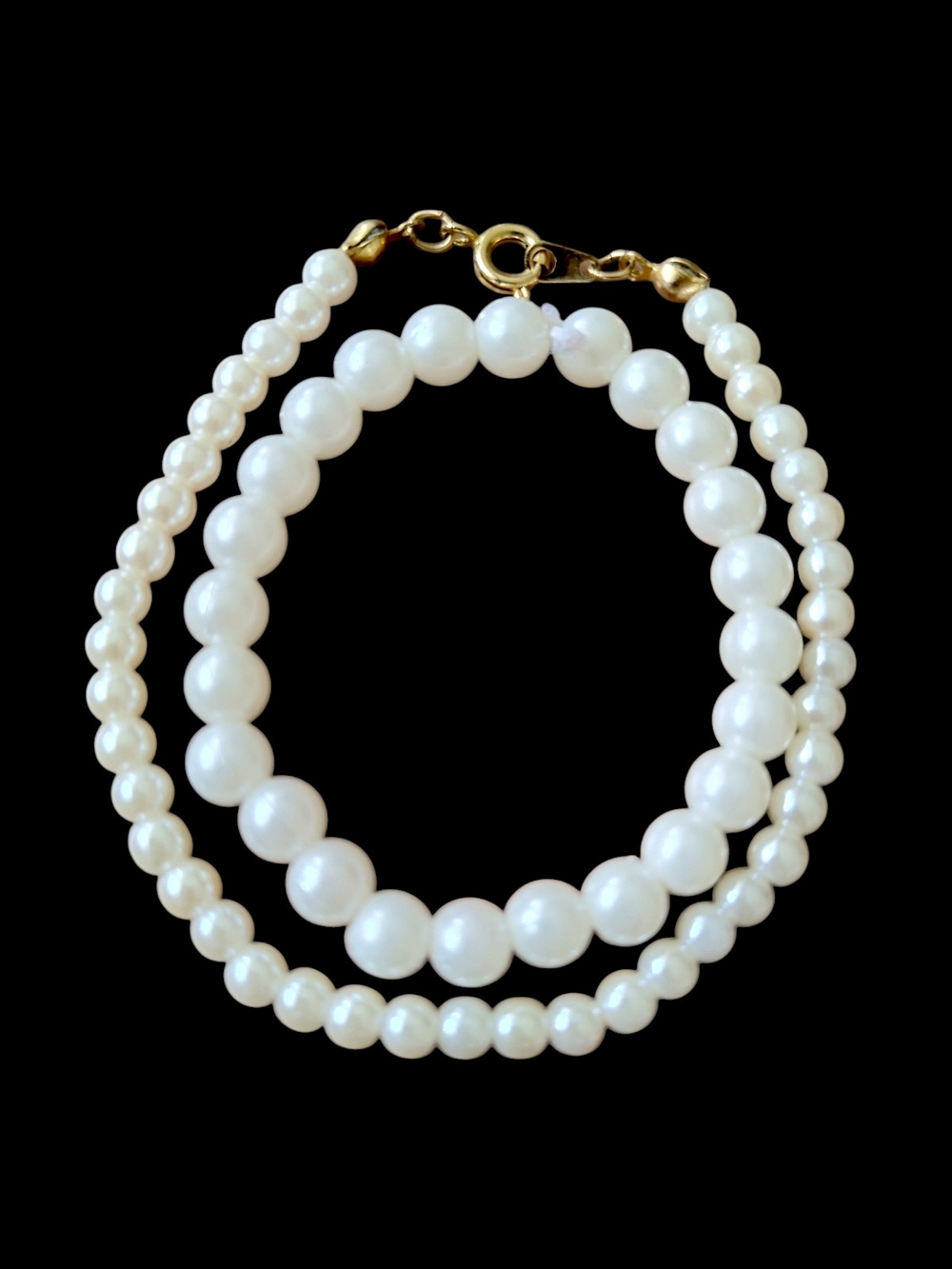 Dainty Faux Pearls On Gold Tone Class With Little Girl Fox Pearl Bracelets Set